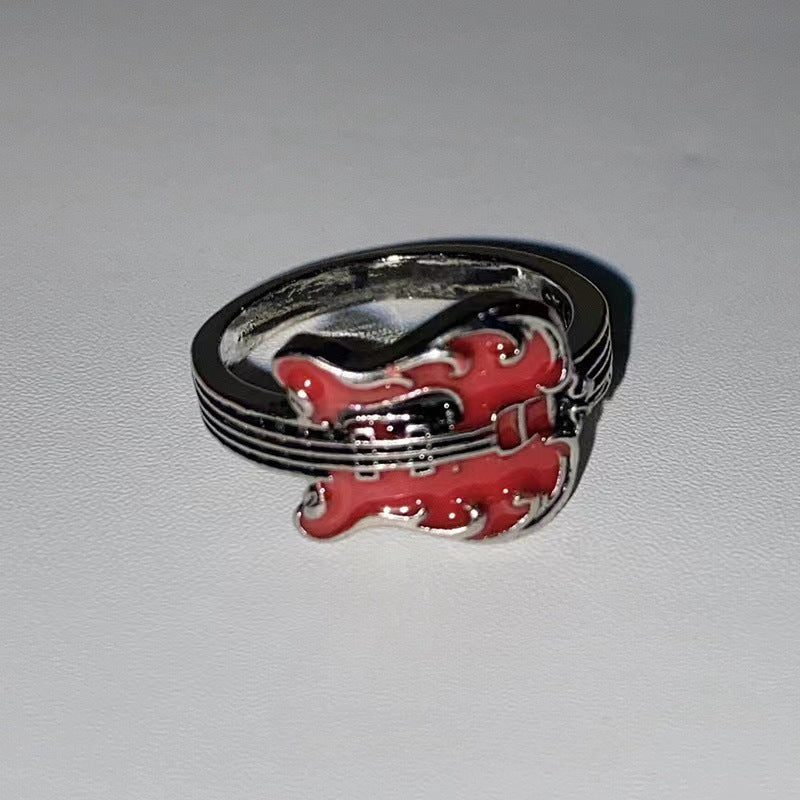 Wholesale Viva Liberty Retro Punk Rock Red Guitar Ring