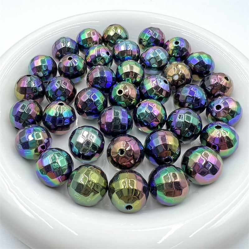 Wholesale 10pcs/pack uv Plated Acrylic Check Beads
