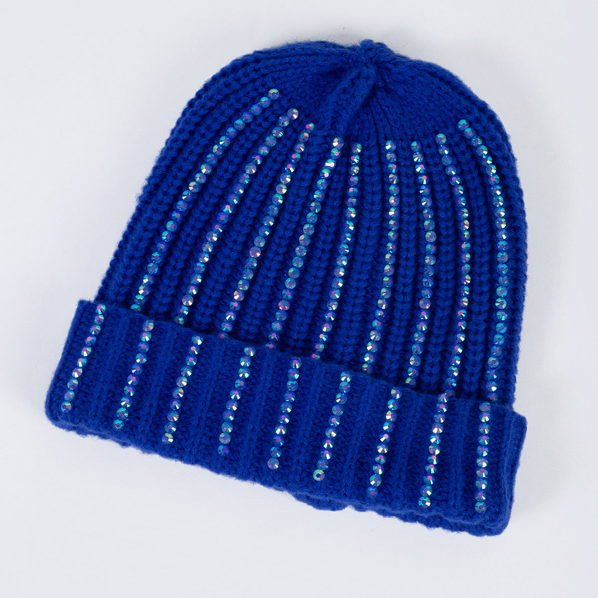 Wholesale Knitted Hats with Diamond Inlaid Wool Hats, Thickened Warm Hats