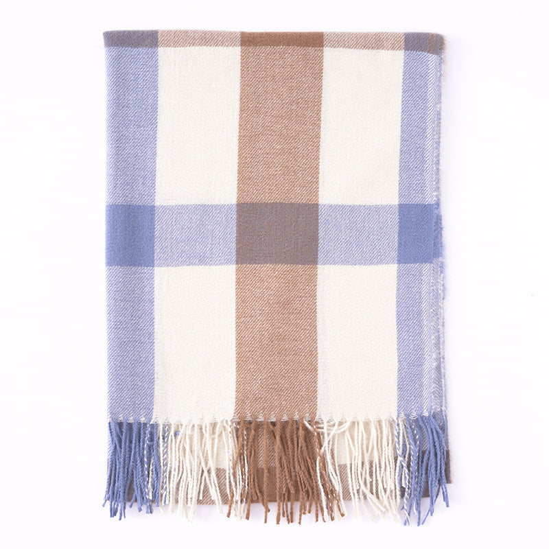 Wholesale Autumn and Winter Plaid Thick Imitation Cashmere Warm Scarf