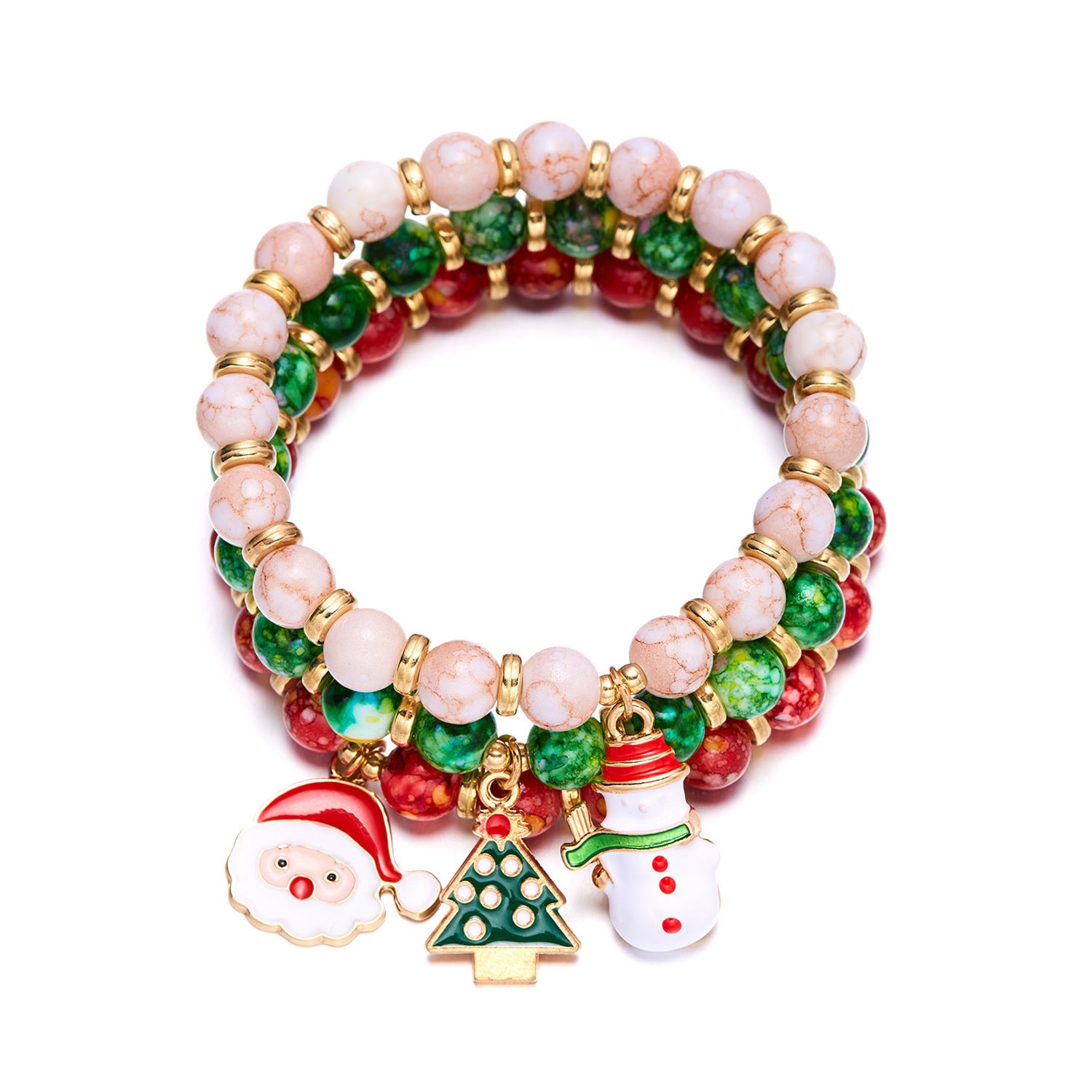 Wholesale Three Pack Christmas Tree Old Man Snowman  Alloy Bracelets