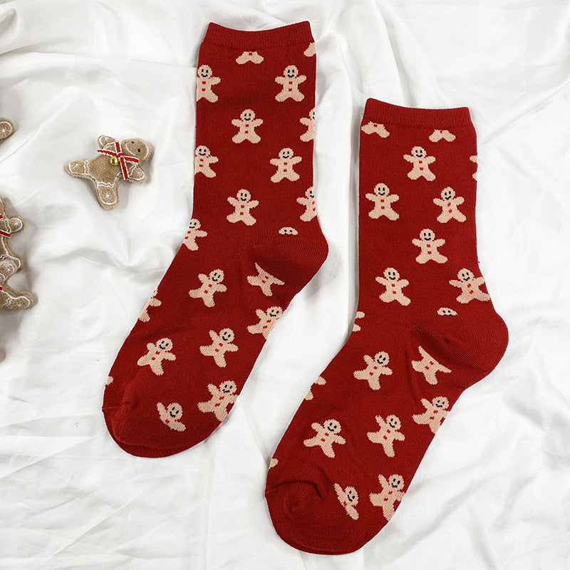 Wholesale New Elk Gingerbread Man Medium New Year's Christmas Celebration Manufacturer Socks