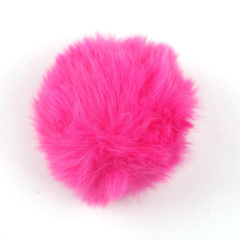 Wholesale 4cm 5pcs Fur Ball Color Faux Plush Pendant DIY Keychain
