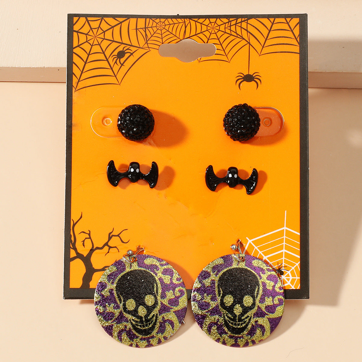 Wholesale  Devil Bat  Pumpkin Earrings For Women Alloy Electroplated Jewelry Accessory Trendy Party Gift Boutique Resale