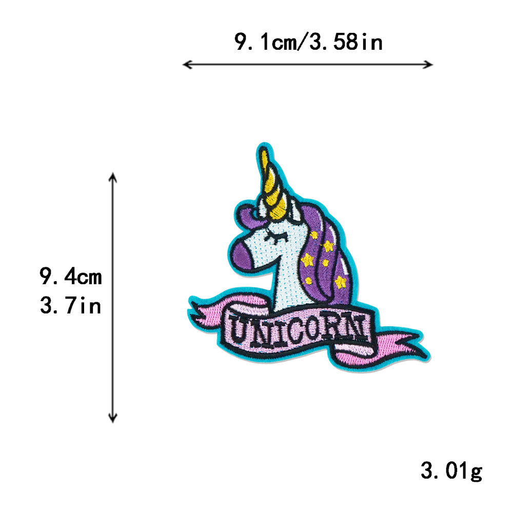 Wholesale  DIY Embroidered Unicorn Cloth Patch Hat Clothes Patch