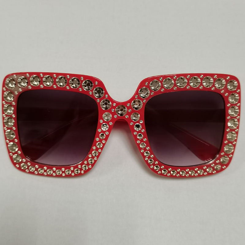 Wholesale Square Frame Diamond Retro Trendy Sunglasses