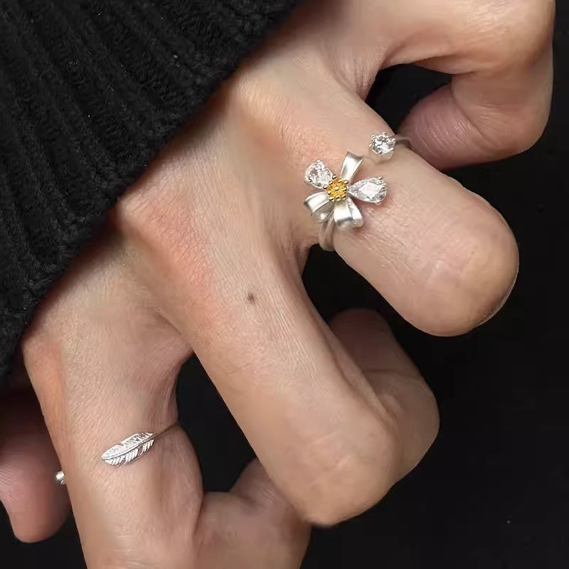 Wholesale Fresh and simple silver ring niche design light luxury finger ring
