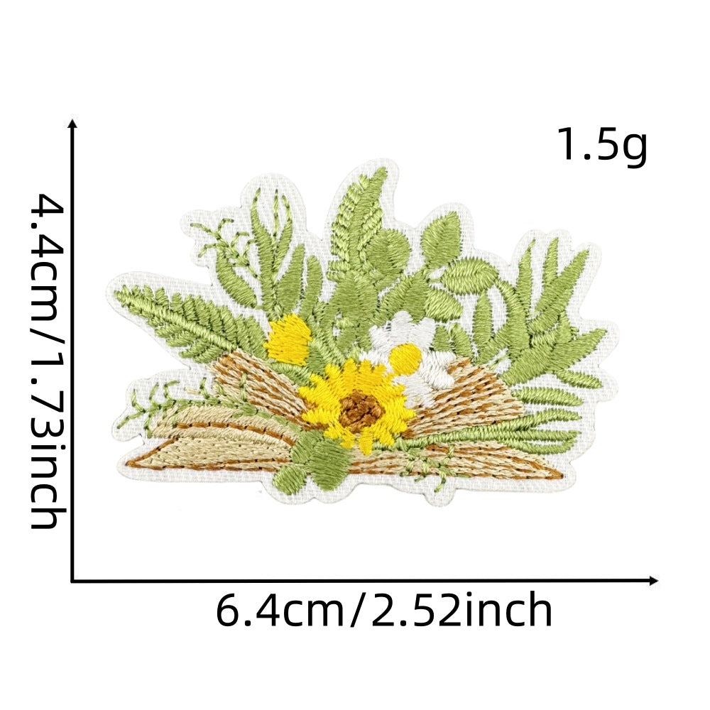 Wholesale Cute Bohemian Embroidered Patches Polyester Thread For Clothing Bags And Resale