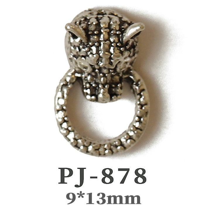 Wholesale  Metal Nail Art Charms Antelope Head Wings Leopard Head Manicure Decorative Accent