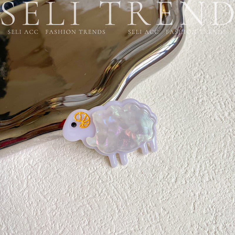 Wholesale Lamb Girl Cute Acetate Grip Clip