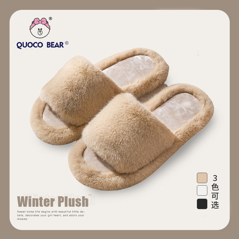 Wholesale Autumn and Winter Plush Open Slippers