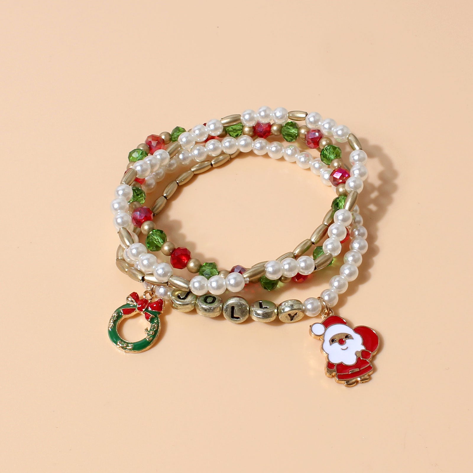 Wholesale Christmas Rice Beads Beaded Ornament Bracelet