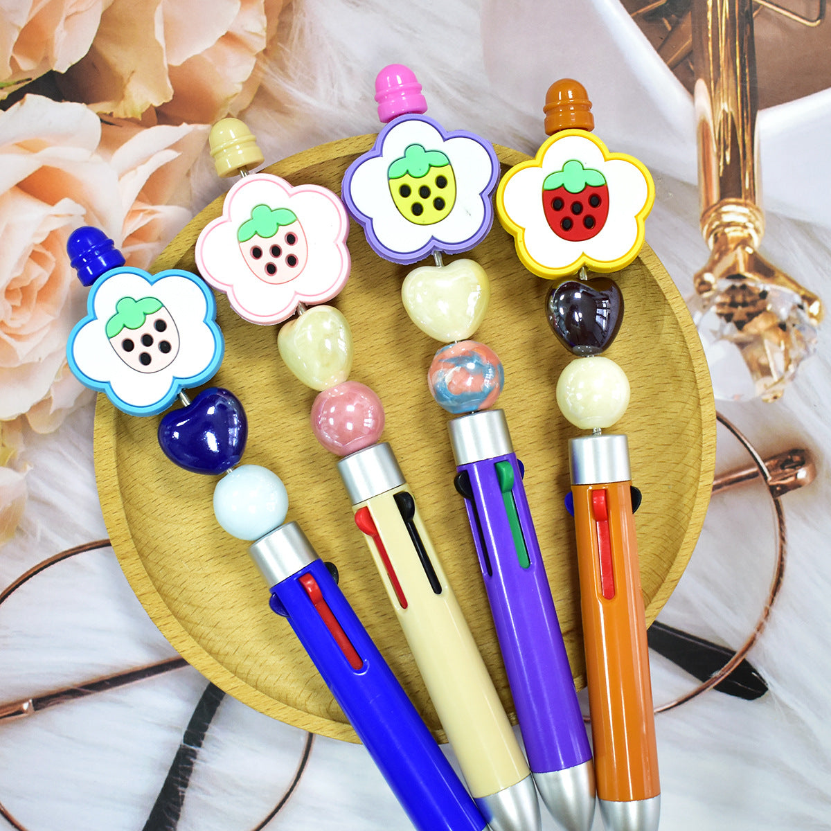 Wholesale Random 100pcs/pack  Cute cartoon fruit shaped bead  Focal Beads