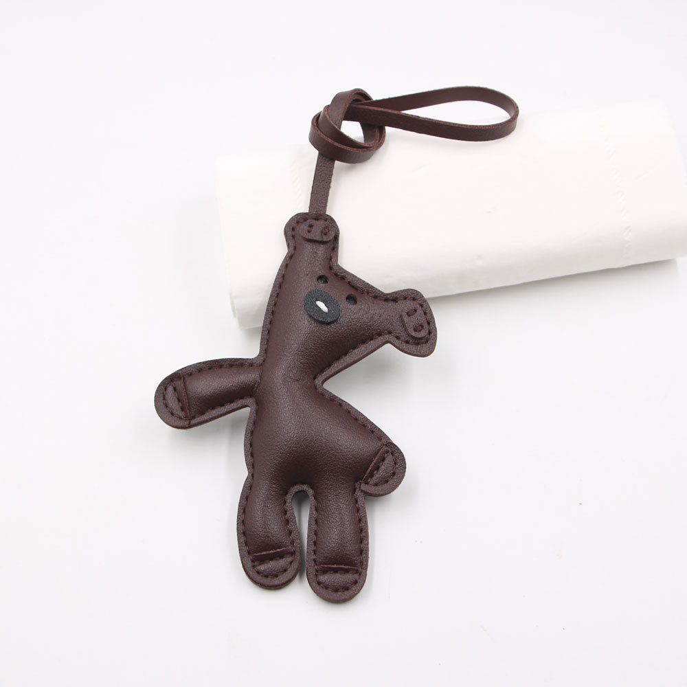 Wholesale Trendy Bean Bear Bag Charm Coffee Artificial Leather Cartoon  Pendant Purse Keychain Gift Resale