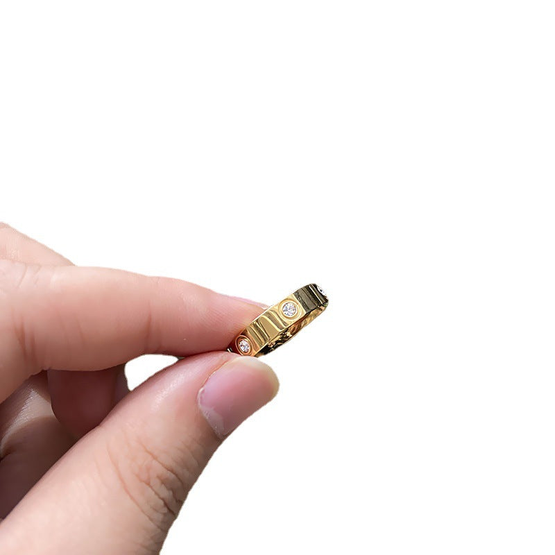 Wholesale Diamond Titanium Steel Ring