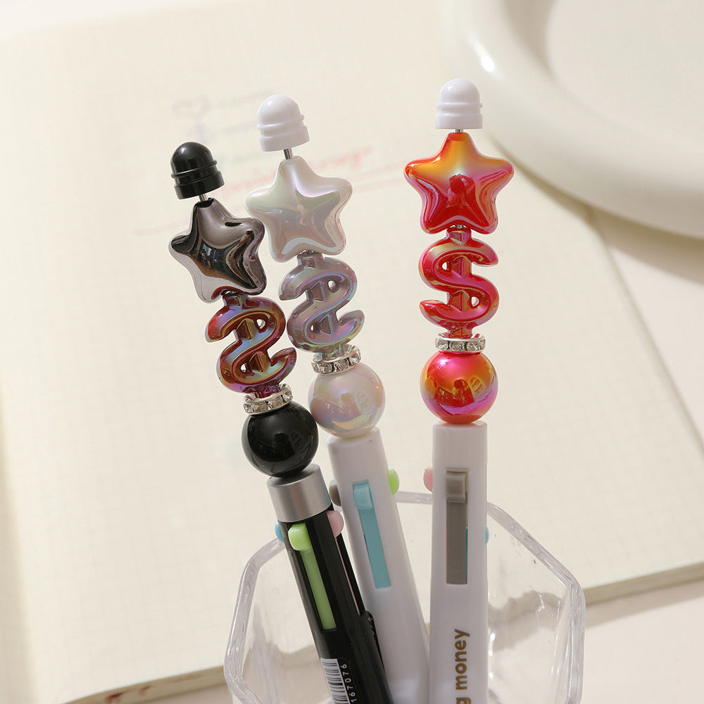 Wholesale 2pcs Princess Dream Beaded Pen 4 Color Press Ballpoint Pen Creative