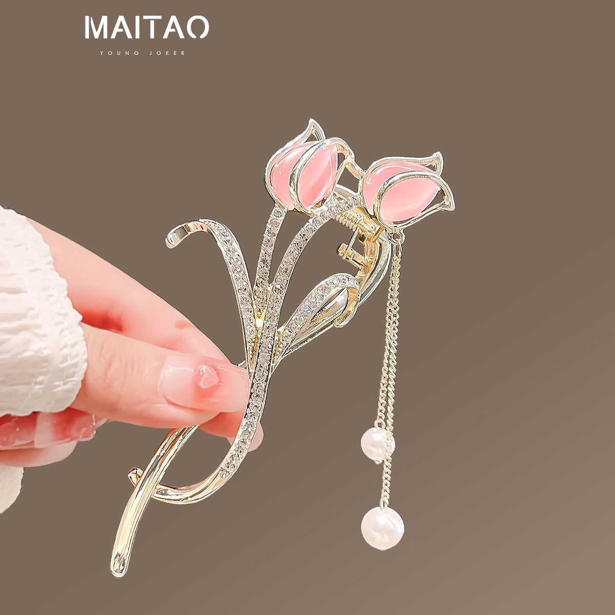 Wholesale Cat' s Eye Tulip Tassel Hairpin Headdress