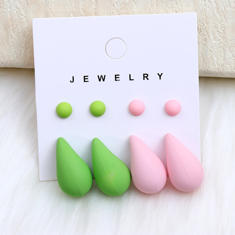 Wholesale Colorful Water Drop Acrylic Earrings Set