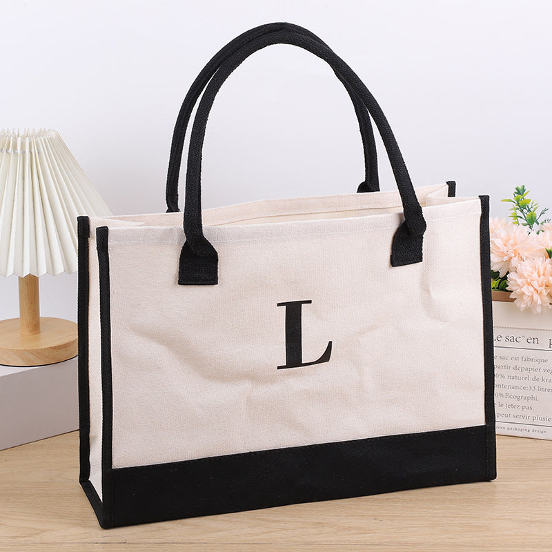 Wholesale Canvas Hand Letters Thickened Shopping Tote Bag