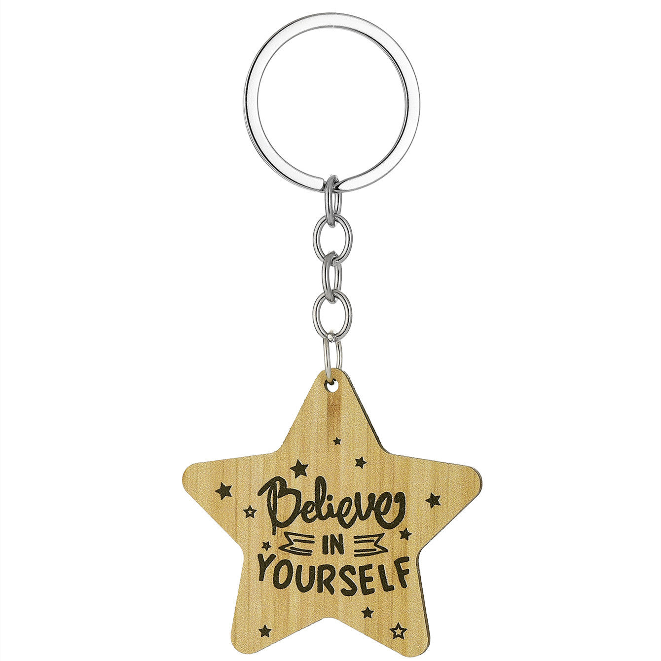 Wholesale English letter inspirational slogan Star Keychain