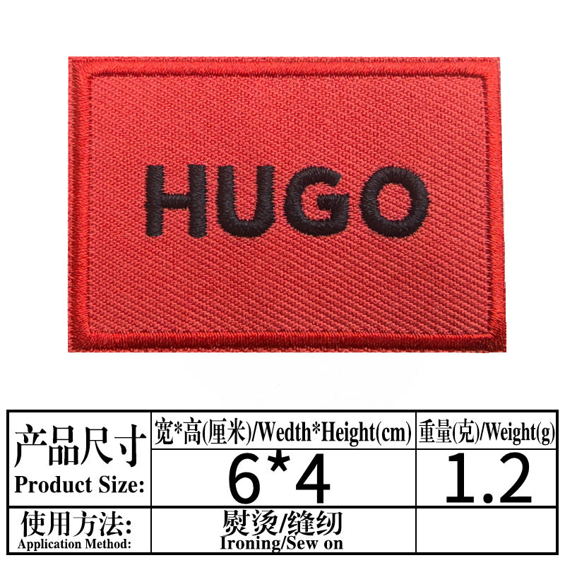 Wholesale Trendy Embroidered Letter Patches Set Of 4 Black Twill Badges For Clothing Decorative Resale Accessory
