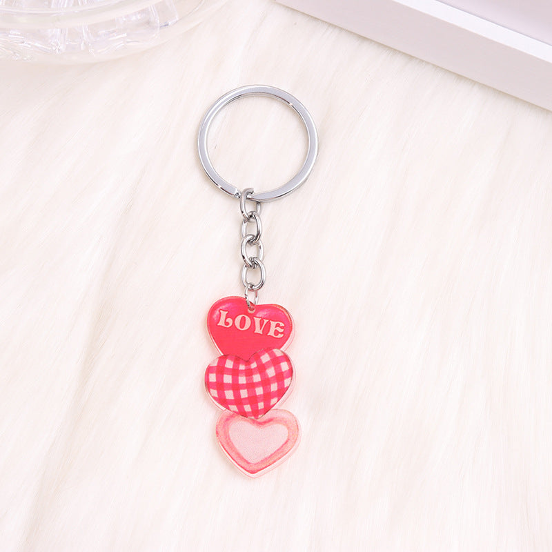 Wholesale Valentine's Day Love Dwarf Flamingo Rainbow Acrylic Keychain