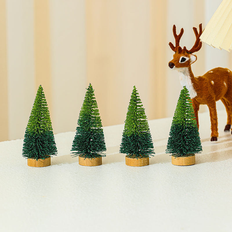 Wholesale 4PCS 10cm*4.5cm Mini Cedar Christmas PVC Ornaments