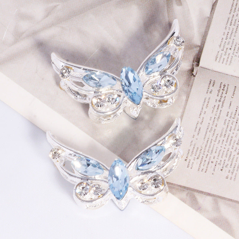 Wholesale 2PCS/Pack Alloy Stereo Small Butterfly DIY Straight Hole Beads Cute Decorative Mobile Phone Chain Key Chain Bag Chain Accessories