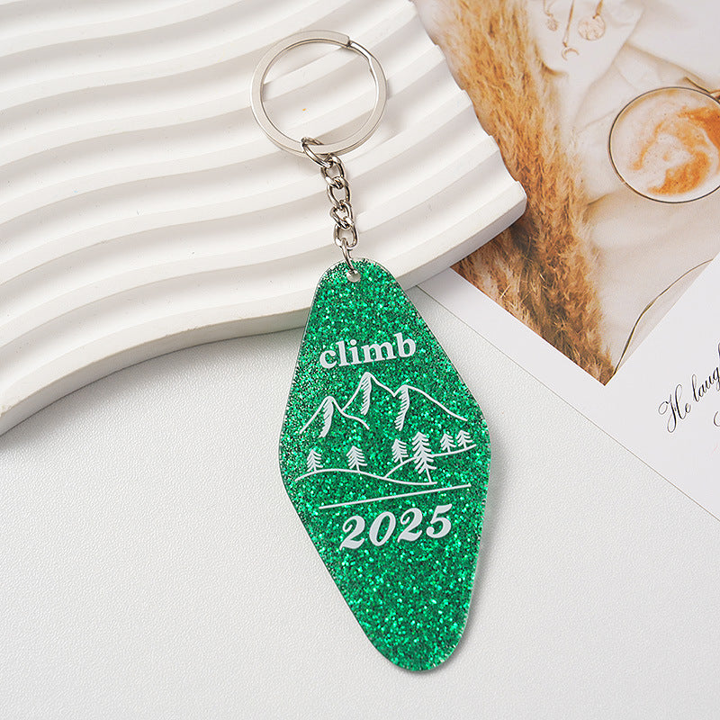 Wholesale Colorful creative acrylic diamond shaped nameplate keychain