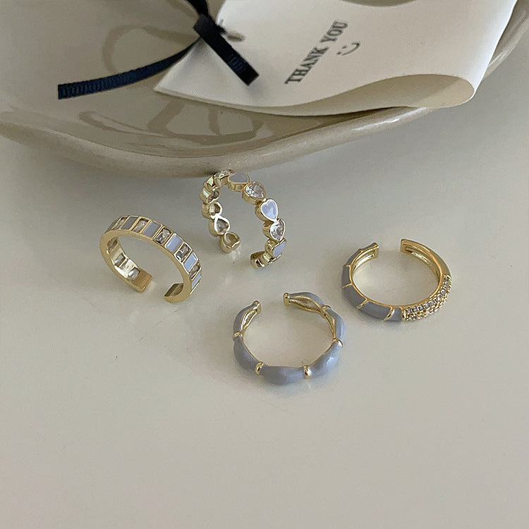 Wholesale Metal Heart Metal Open Ring Set