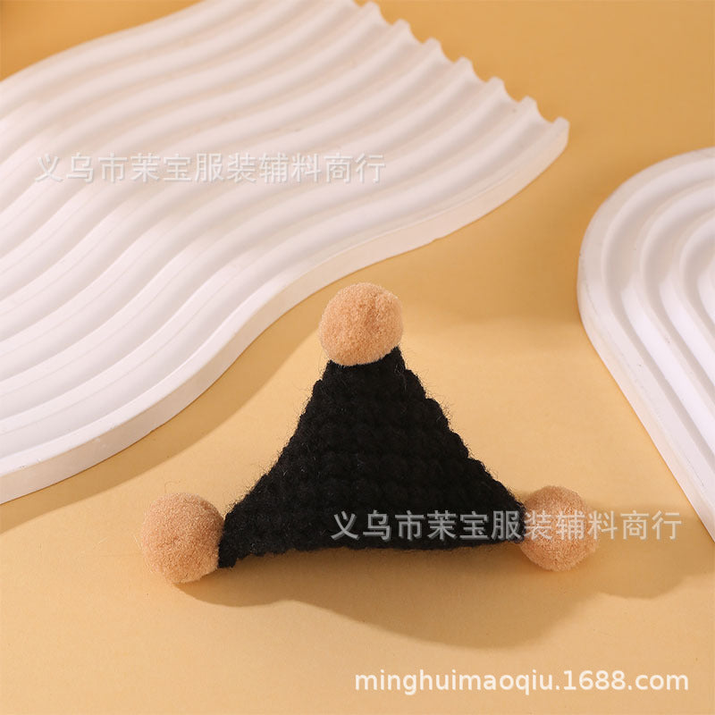 Wholesale 10pcs/pack Mini Knitted Pet Doll Triangle Hat Pet Accessories DIY Wool Doll Accessories