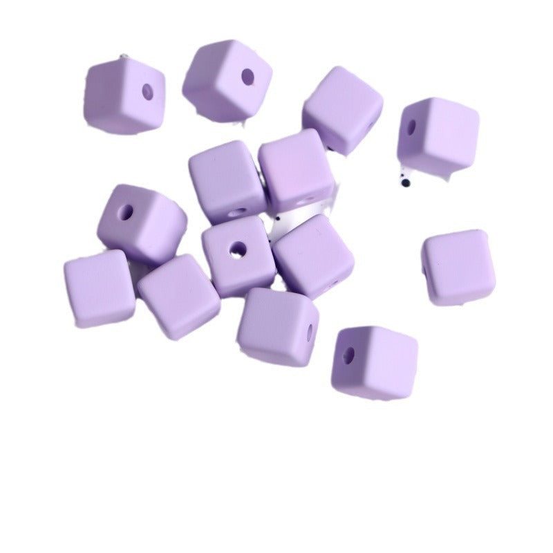 Wholesale 10pcs DIY Square Rubber Beads Macaron Color Square Beads