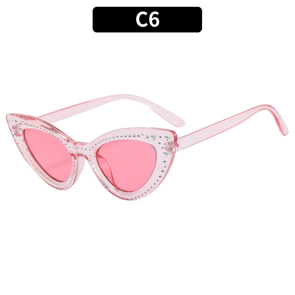 Wholesale Cat Eye Diamond PC Sunglasses