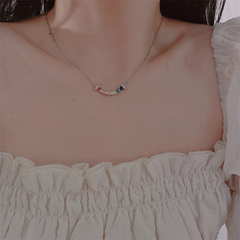 Wholesale Color Micro-Inlaid Zircon Copper Necklaces