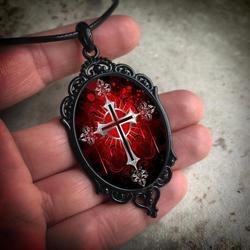 Wholesale Vintage Gothic style bat castle crow cross blood black cat church cemetery vampire vintage necklace