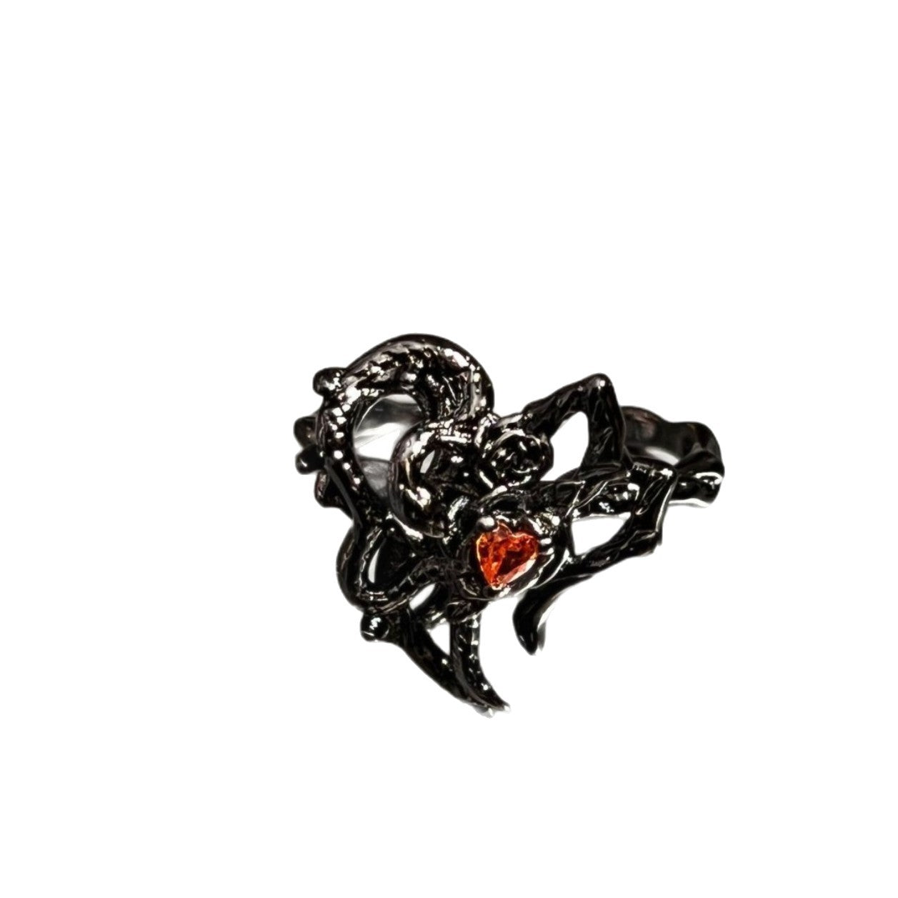 Wholesale Punk European Black Style Butterfly Irregular Flower Ring