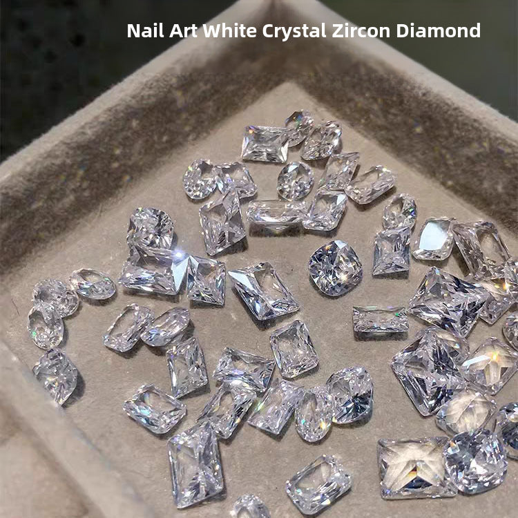 Wholesale 50pcs Flashing Mini Nude Zircon Pointed Bottom Diamond Shaped Rock Sugar Pigeon Egg Water Drop Nail Art Horse Eye Nail Art Jewelry