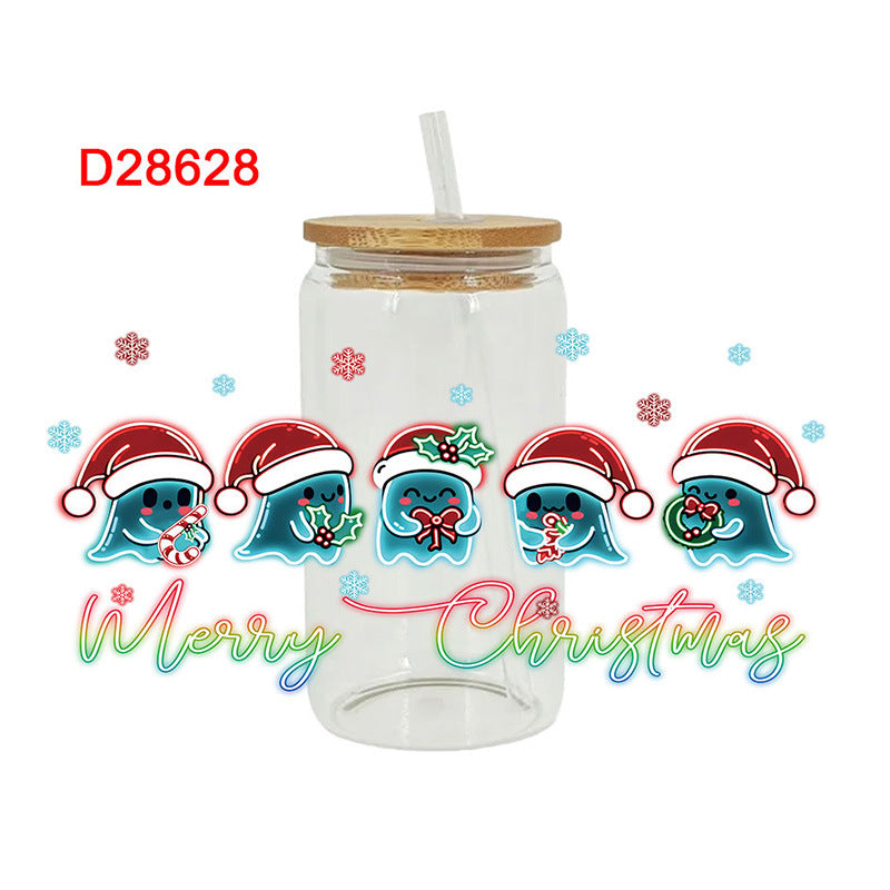 Wholesale Christmas gingerbread man  16oz Cup UV DTF Wraps
