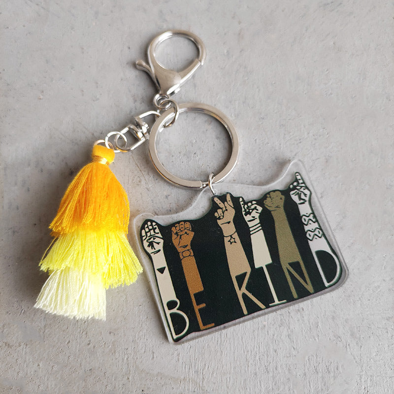 3pcs al por mayor/Packlgbt Rainbow Tassel Plush Keychain