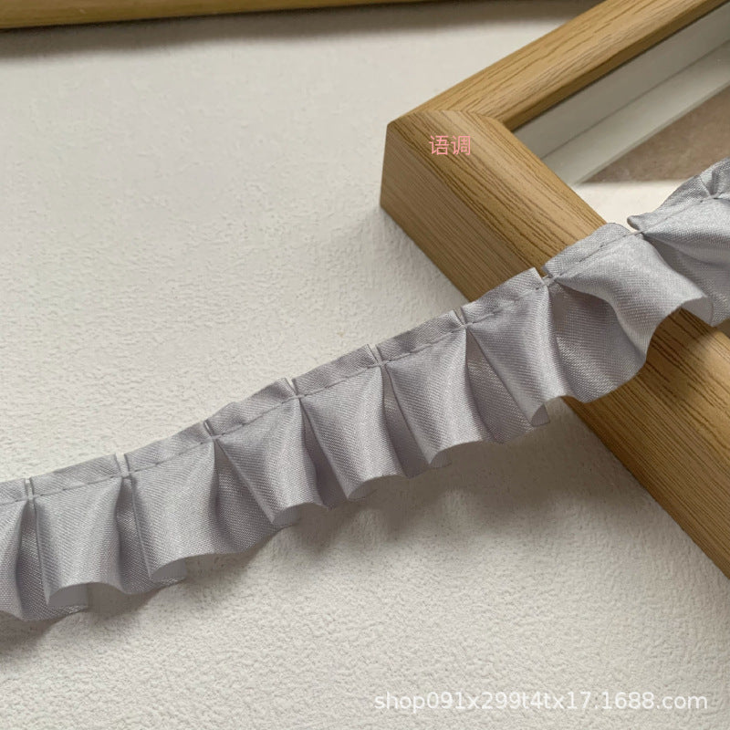 Wholesale 10pcs 2.5cm Satin Pleated Color Lace Baby Clothes Clothing Accessories Handmade Diy Cheering Fan Cartoon Material