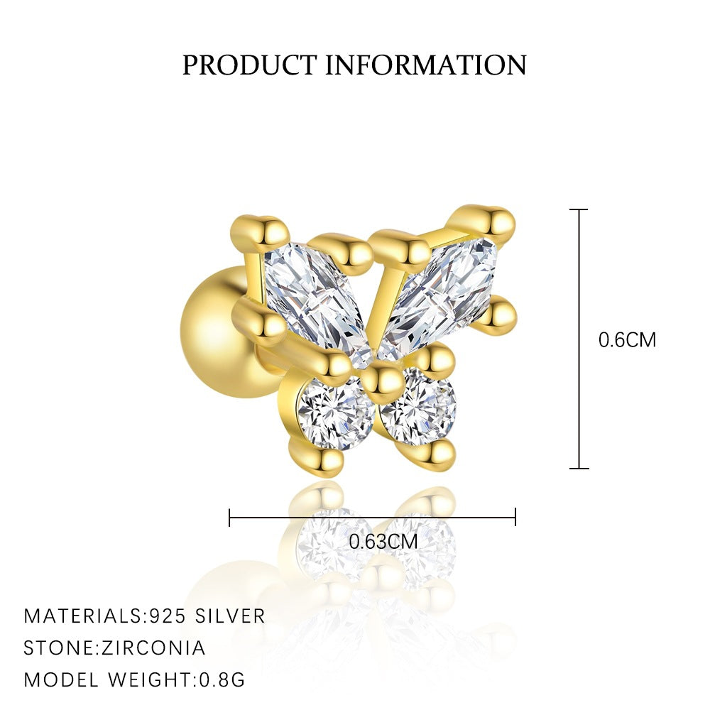 Wholesale Zircon round head earrings  Ear Studs