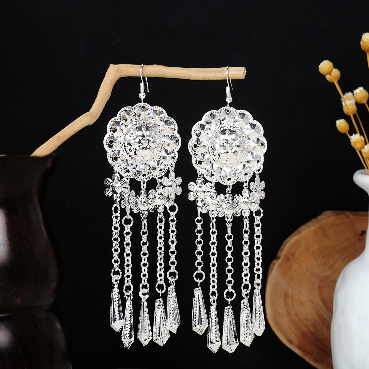 Wholesale Long tassel ethnic minority earrings