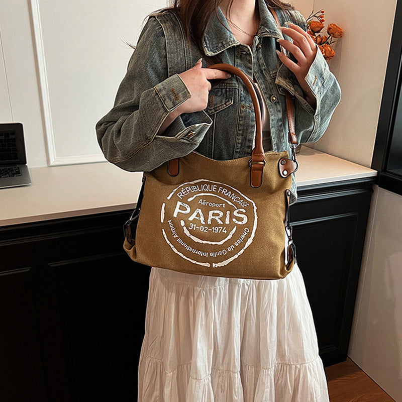 Wholesale Versatile Large Capacity Japanese Trendy Brand Letter Simple Shoulder Bags