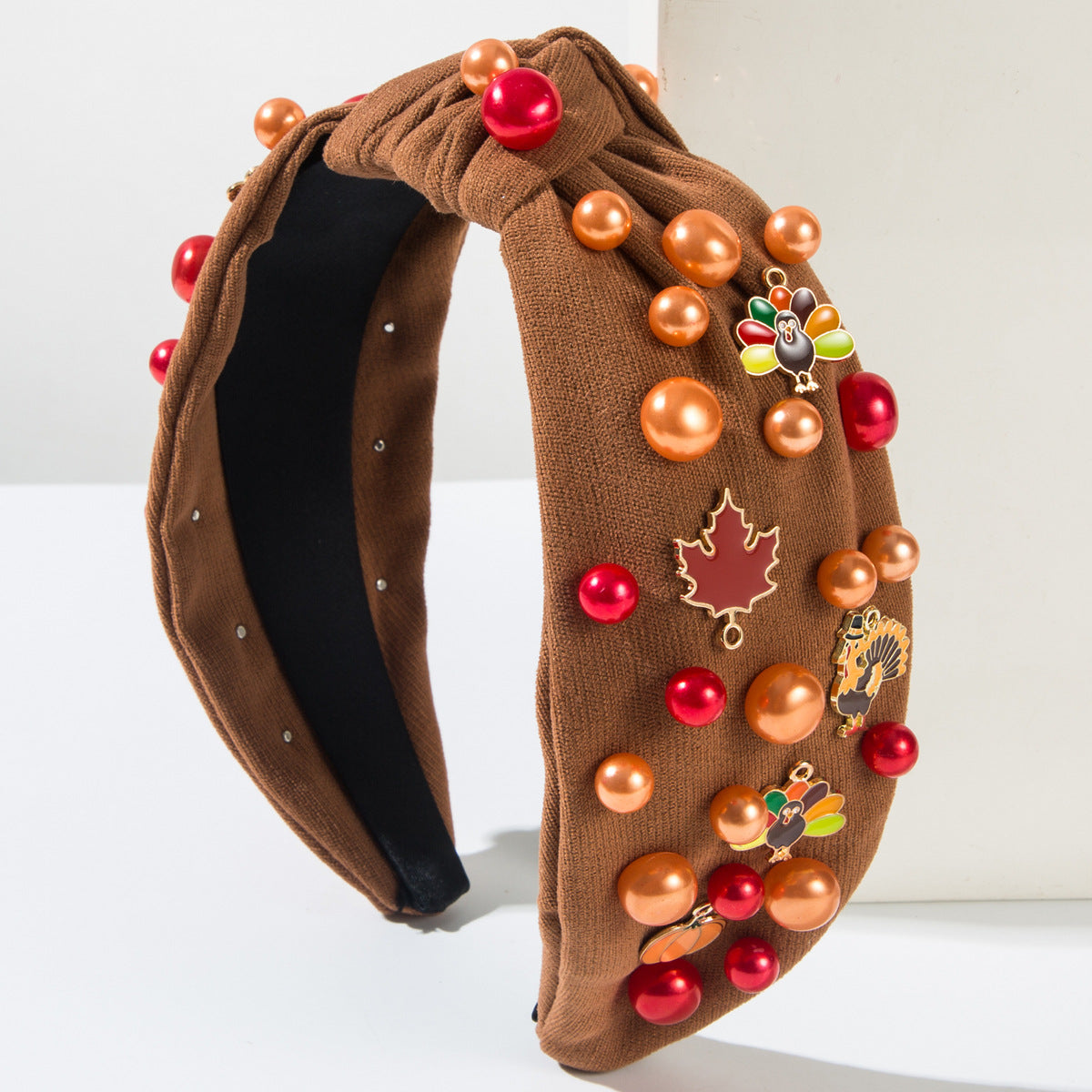 Wholesale Thanksgiving Beaded Alloy Maple Leaf Chinese Restaurant Turkey Headband