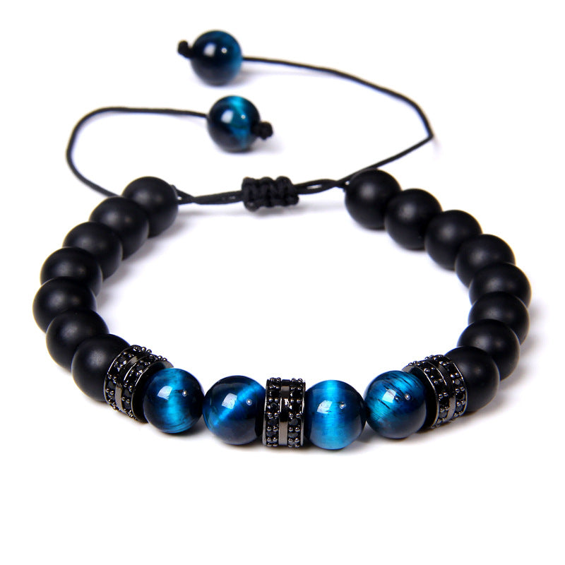 Cuentas de ojo de tigre de piedra natural al por mayor cuentas mate de micro estacionamiento tejido