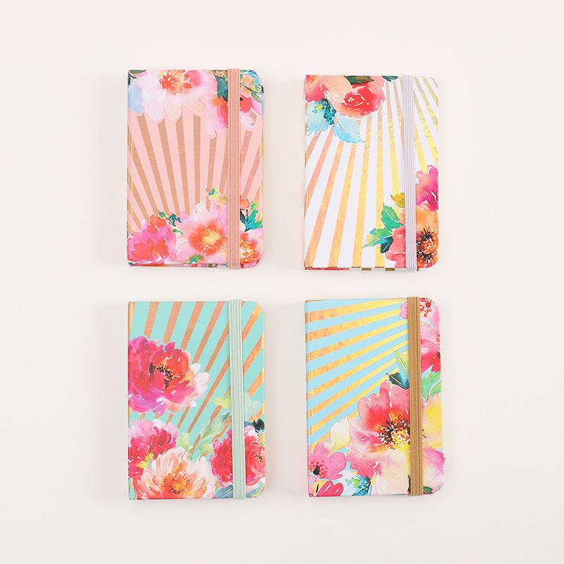 Wholesale 4pcs/pack Paper A7 Strap Notebook Mini Portable Ledger