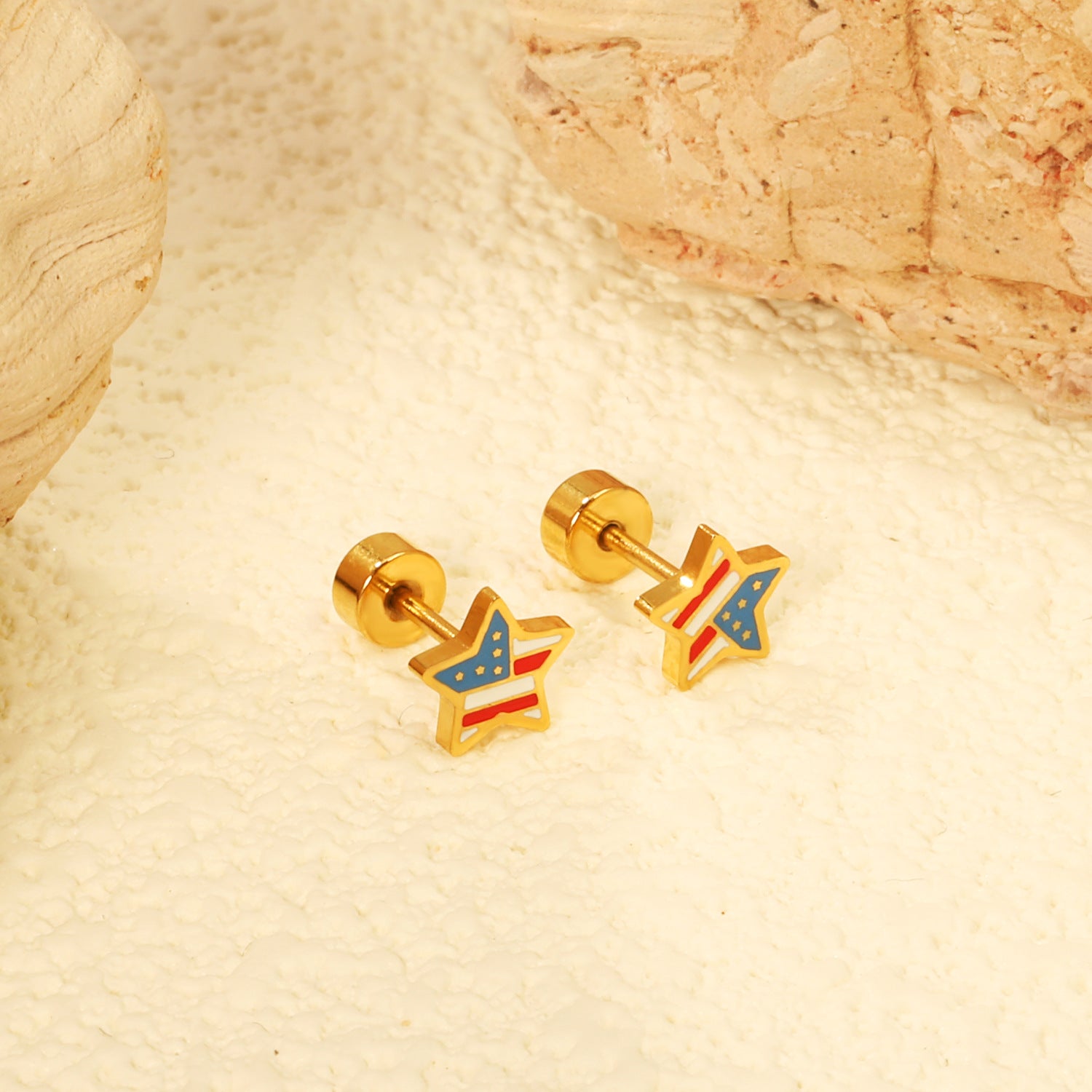 Wholesale Screw Plug Cute Rabbit Bow Rainbow Ice Cream Stainless Steel Girls Earrings
