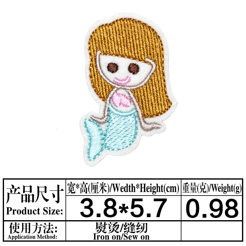 Wholesale Cute Cartoon Embroidered Patch Set Decorative Clothing Accessory DIY Craft Sew On Applique Boutique Resale Gift