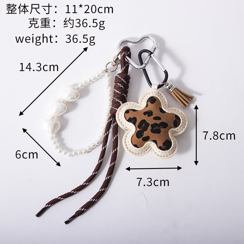 Wholesale Leopard print flower padded 3D keychain