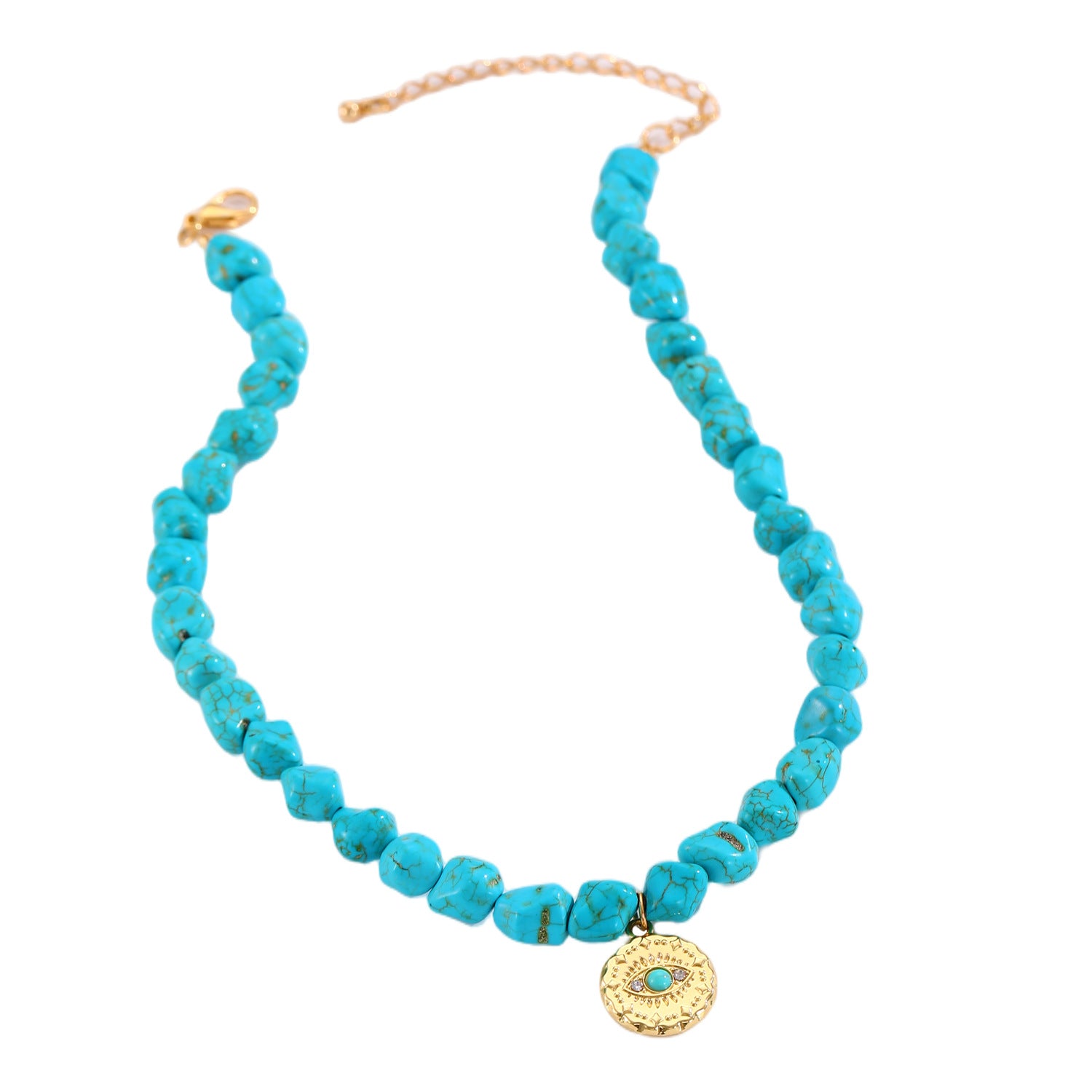 Wholesale Stylish Bohemian Evil Eye Turquoise Beaded Necklace For Women Jewelry Accessory